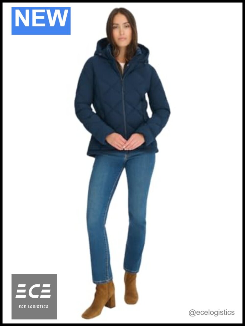 Quilted Zip-Up Lightweight Jacket Hooded Long Sleeve